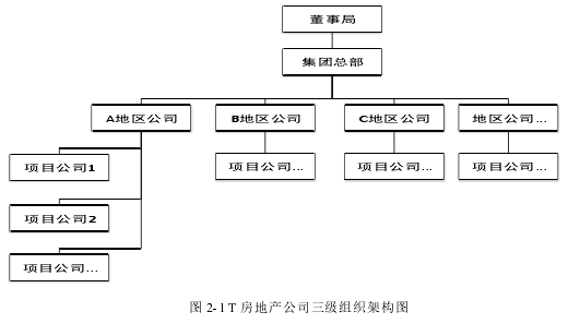 图 2-1 T 房地产公司三级组织架构图